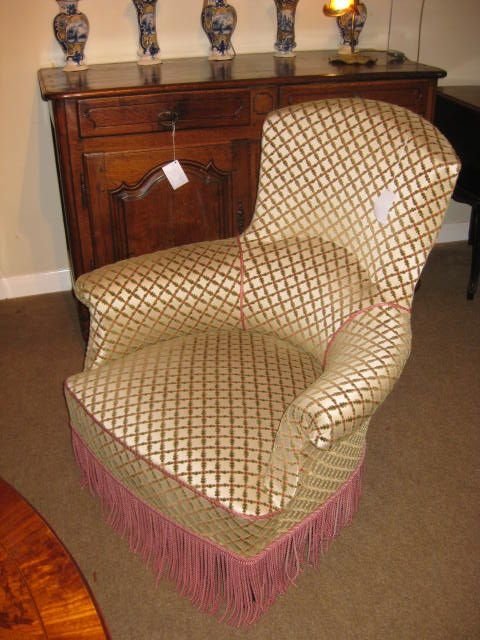 French 19th Century Upholstered Armchair